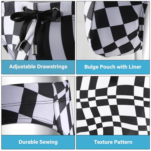 Casey Kevin Men's Triangle Swimming Brief Sexy Low Waist Swimwear Printed Bikini Surf Bathing Swimsuits3