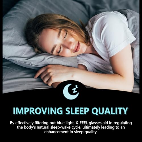 Image of DreamCalf 2 Pack Clip On Blue Light Blocking Glasses Improve Sleep Fit over Prescription Glasses for Women Men