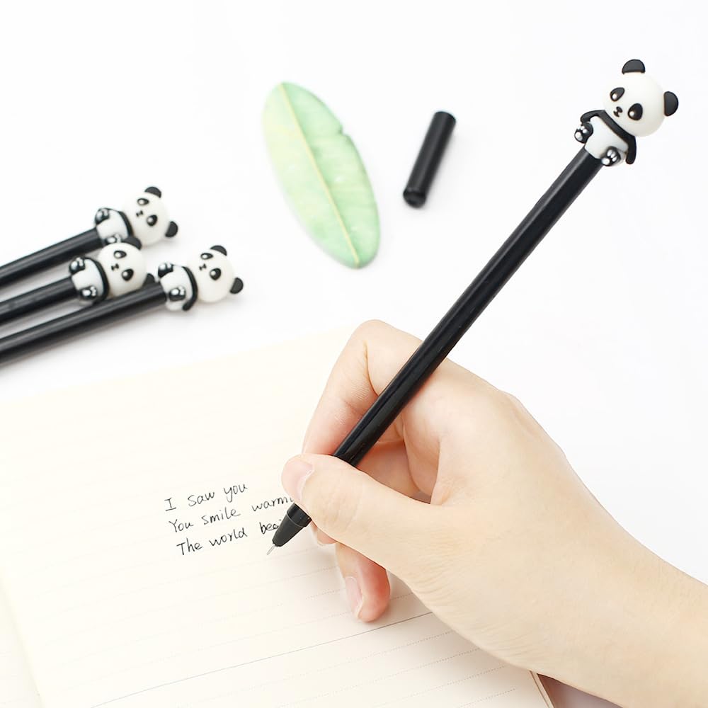 12x Niedliche Panda-Gelschreiber – Kawaii Design, 0,5 Mm, Nachfüllbar, Süßes Schreibset Für Schule & Büro