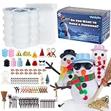15 Pack Build a Snowman Kit, DIY Christmas Crafts for Kids & Adults, Christmas Stocking Stuffers, Air Dry Modeling Clay Snowman Making Kit, Kids' Xmas Snowman Crafts Gift for School Winter Party Fun
