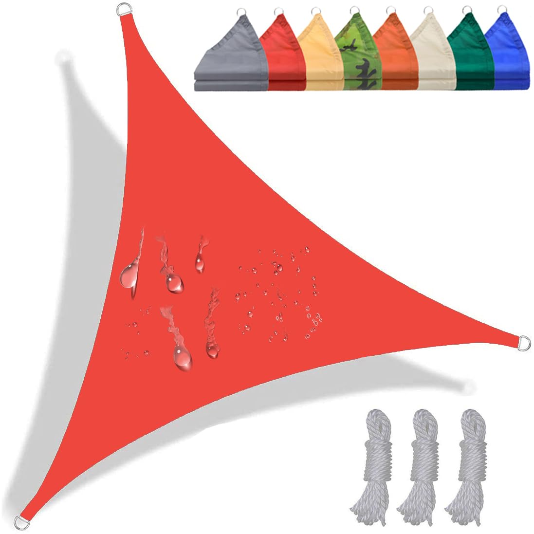 Voile d'ombrage impénétrable aux UV à 98% et totalement imperméable rouge 3x4x5 m