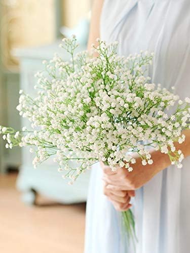 JZK 9 x Stems 27 branches of white babys breath artificial flowers fake gypsophila flower bouquets wedding decorations table centerpiece decor