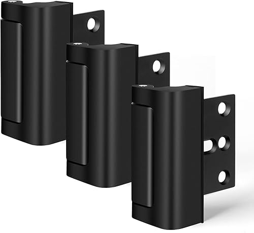 Fcicarn Cerradura de puerta interior reforzada, mejora la seguridad de tu hogar con un tope de acero de 3 pulgadas que soporta 800 libras de fuerza,