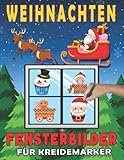 Weihnachten Fensterbilder für Kreidemarker: Window Color Vorlagen für Kinder | Fensterdeko für kinderzimmer, kindergarten mit Weihnachtliche, Advent und Winter Motive