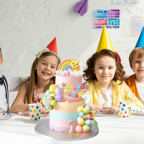 Havagdtm HAVA-LS-24-KJ-ZXG003 Rainbow Cake Toppers Balls Cake Decorations Happy Birthday Cake Toppers thumb #4