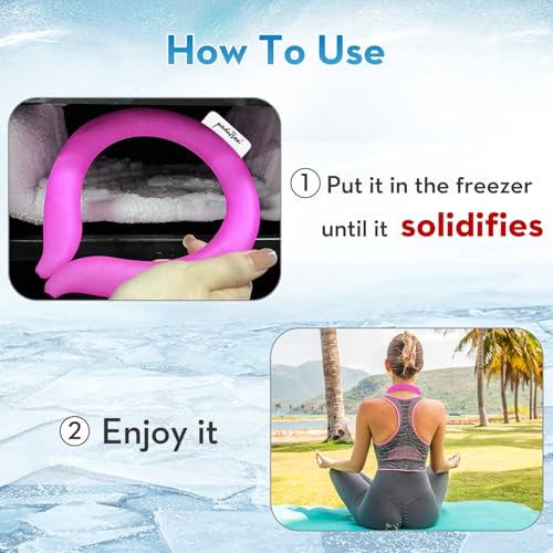 Image of 2PCS Neck CoolingTube, Reusable Ice Coolers Wearable Body CoolingProducts, Neck Coolers for HotWeather (Pink*2)