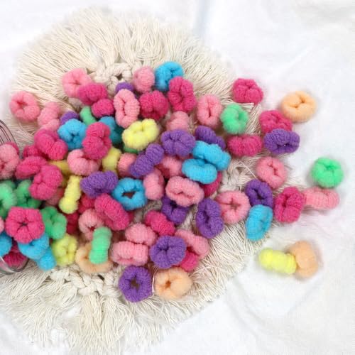 Image of 500PCS Small Baby Hair Ties,Cotton Toddler Hair Ties for Girls, Kids Seamless Hair Bands,Girls Elastic Ponytail Holders,Multicolor