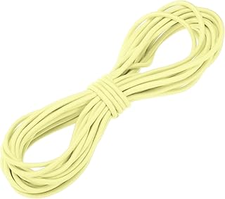 Sourcing map - Cuerda elástica pesada de 5/32 pulgadas, 11 yardas (4 mm x 10 m), cuerda elástica para costura, al aire libre, camping, correa de gancho, color amarillo claro