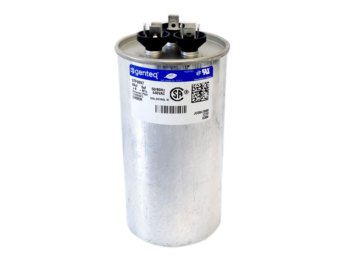 Round Capacitor 60 5 uf MFD 440 Volt Replaces GE Genteq
