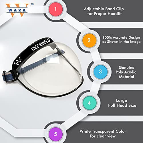 Image of WAZA Bubble Face Shield helmet Visor Industrial Safety Coverage Full Face Protector Multipurpose Eye UV-Protective Clear Visibility for men women (White-Transparent, 1)
