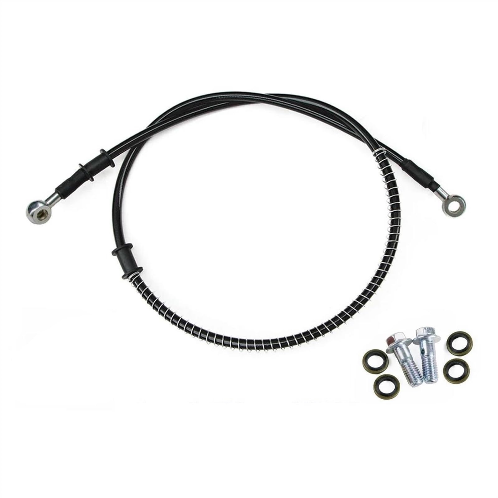 Ksxzw One Color Motorbike Part 400Mm-2300Mm M8 0° Motorcycle Braided Steel Hydraulic Brake Line Clutch Oil Hose Tube Pipe(700Mm)