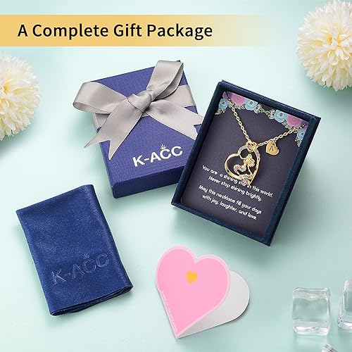 K-Acc 14K Gold-Plated Mermaid Initial Heart Necklace - Gifts for Girls4