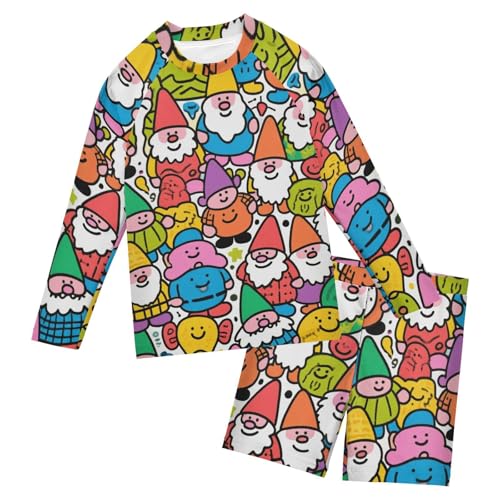 Traje de baño de dos piezas infantil con manga larga para niños de 3 a 10 años