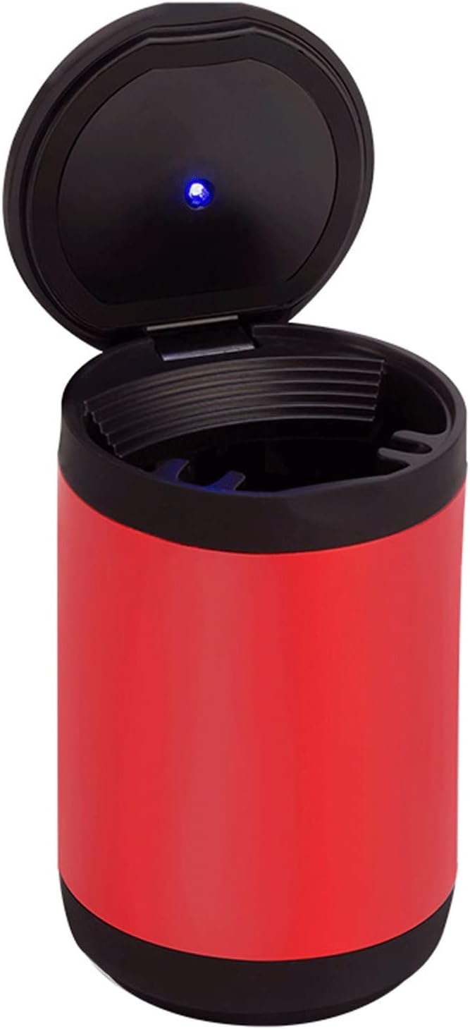 Car Ashtray, Car Ashtray Lighter Set Detachable, Car Ashtray with Lid Blue LED Light Indicator for Car, Home, Office and Travel (Color : B)