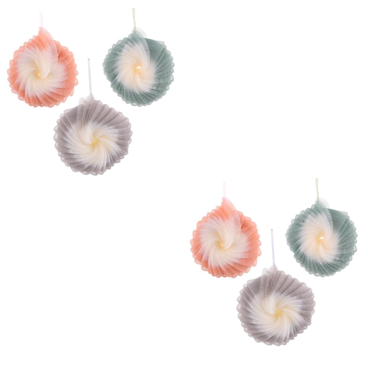 Beavorty 2sets Badeschwamm und Luffa-pouf-set Mesh Stilvolle und Funktionale für 3 Stücke * 2
