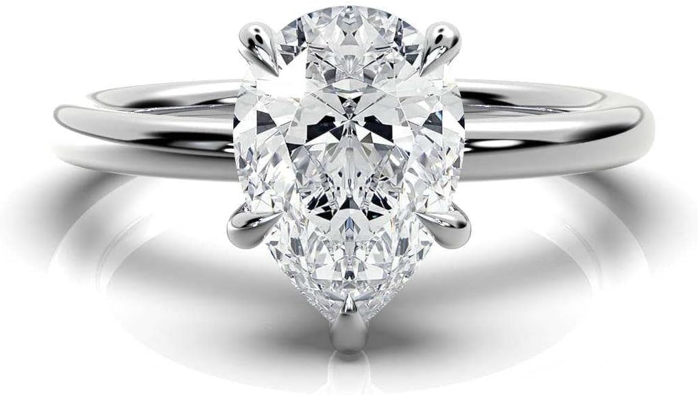 1-5 CT Moissanite Engagement Ring Colorless VVS1 10K 14K 18K Solid Gold & 925 Sterling Silver Solitaire with Thin Band Engagement Ring Christmas gift for Women