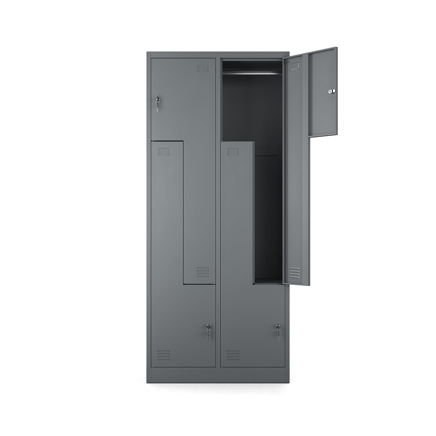 Muralo Armario Metálico Vestuario 4 Puertas 185x80x45 cm - Antracita