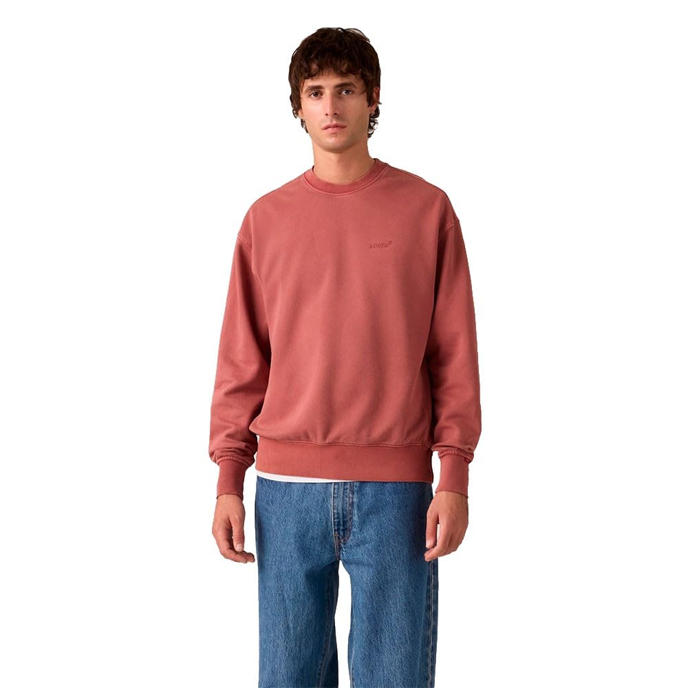 Levi's Men's Sweatshirt with Crew Neck, Relaxed Fit, Red (Aldwyn Stripe Eden), M