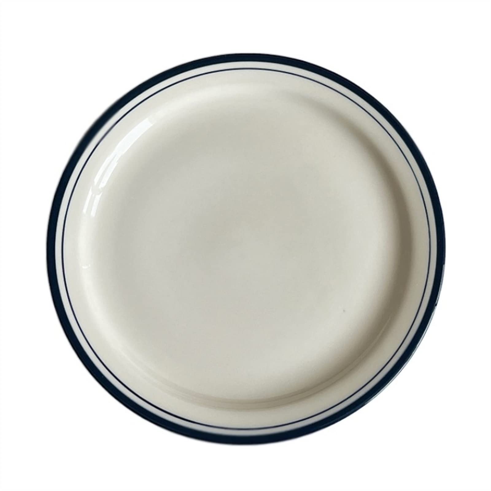 Plato Llano Vintage de cerámica para Cena, para el hogar, Cocina, Restaurante, cafetería, Plato de Postre, Plato Redondo, Plato Sencillo de Color sólido (BM)