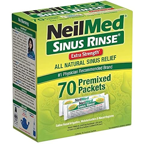 NeilMed's Sinus Rinse Extra Strength Pre-Mixed Hypertonic Packets-for Sinus Relief, 70 Count Box (Pack of 2) Cover