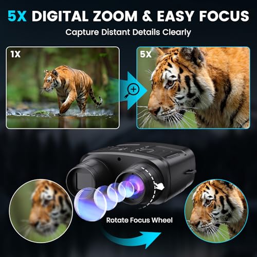 Image of Night Vision Goggles for Adults, 4K Night Vision Binoculars with 5000mAh Rechargeable Battery and 32GB TF Card for Hunting, Wildlife Observation and Security
