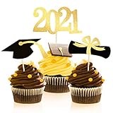 Graduation Cupcake Toppers 2021,48 PCS Graduation Decoration,Class of 2021 Food Appetizer...