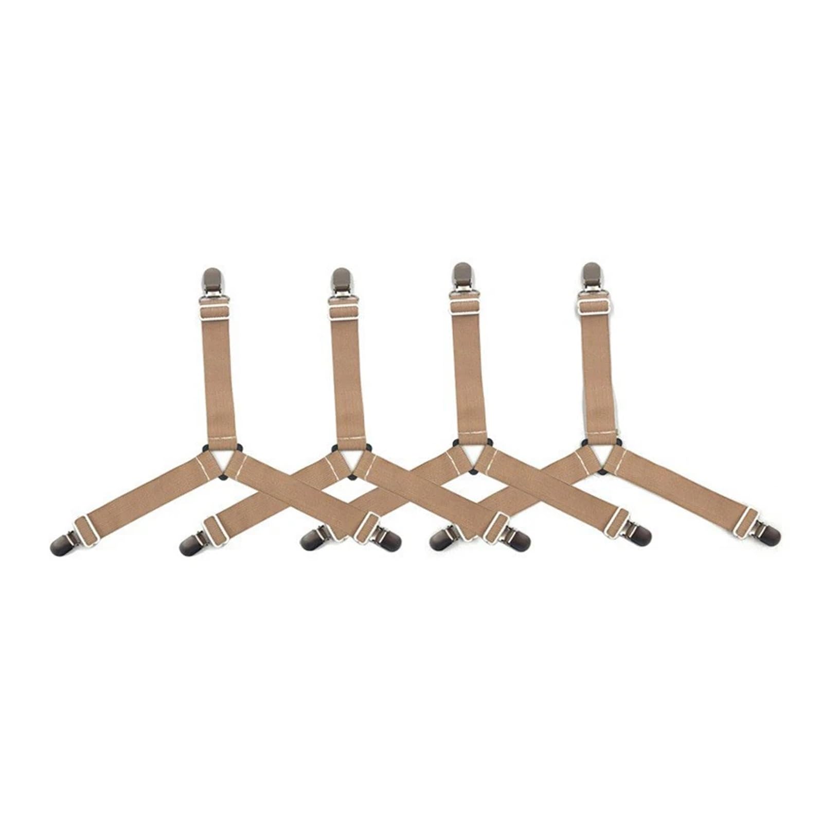 PFMSAAF bed sheet clips 4pcs Bed Sheet Clip Elastic Straps Adjustable Fasteners Holder Gadgets For Home Organizer Mattress Cover Clips for bed(Khaki)