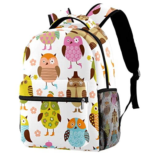 Sac à dos hibou avec porte-bouteille mixte pour campus et voyage