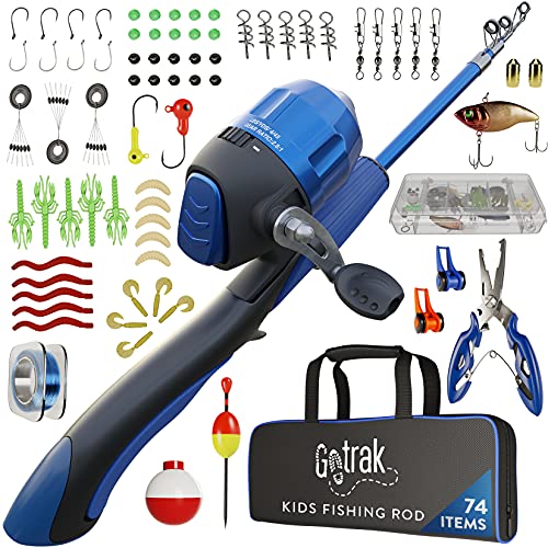 Gotrak Kids Fishing Pole Set (74 Pieces) Kids Fishing Poles for Boys Under 10 - Youth Fishing Pole - Best Fishing Pole for Kids - Toddler Fishing Pole - Boys Fishing Pole Kids 4-8 - Kids Fishing Rod