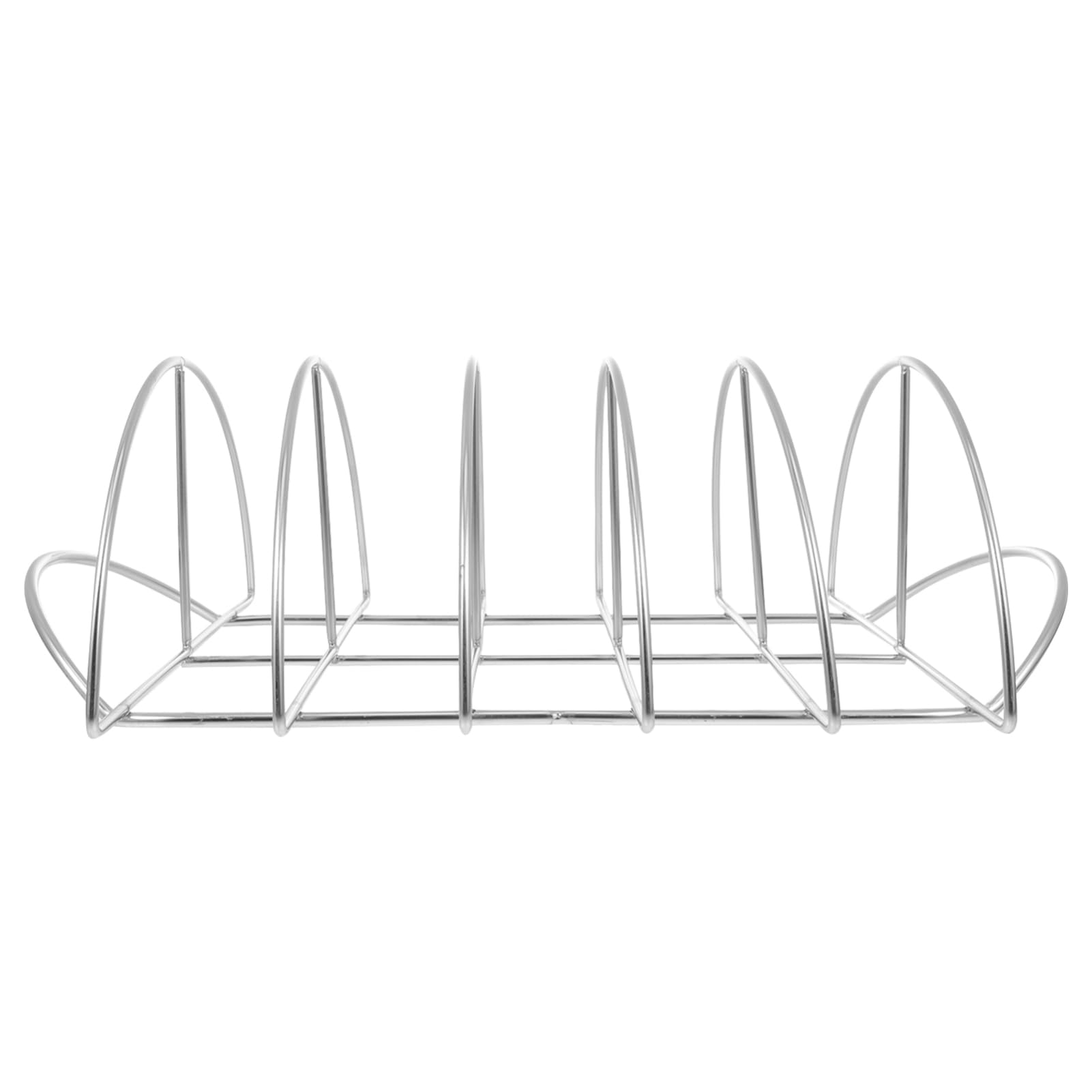 Hemobllo Rack per Costine in Acciaio Inox, Supporto Barbecue Robusto | 1 Pezzo, Finitura Argento, Struttura Portatile Flusso D’aria Uniforme, per Grigliare a Casa o Picnic