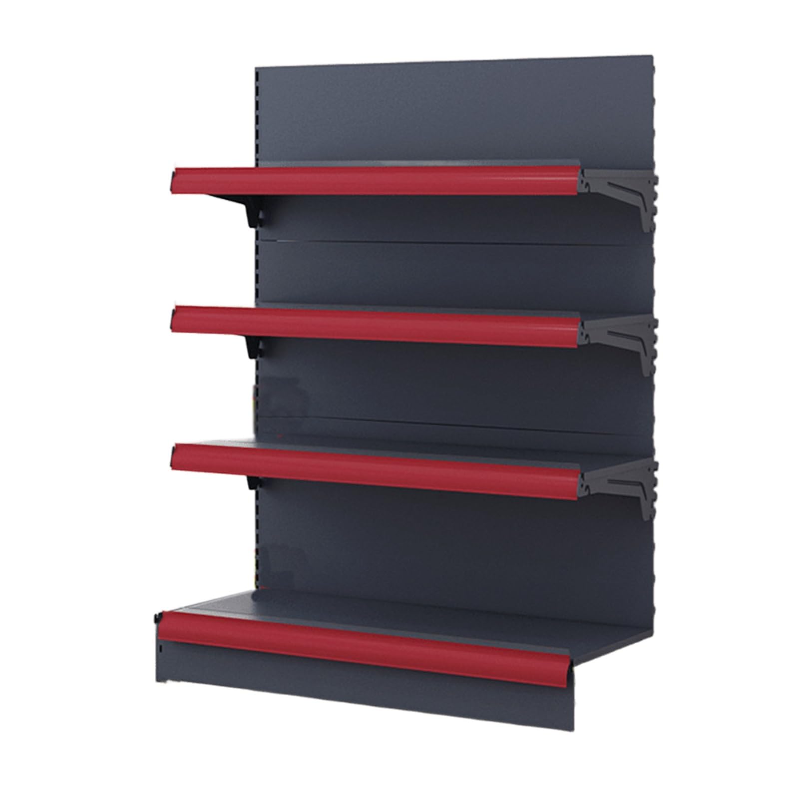 Verstellbares, kaltgewalztes Stahl-Supermarktregal, einfach zu montieren, mehrstöckiges Lagerregal für Geschäfte, Küchen und Supermärkte (rot, 70 cm) – vielseitige und Display-Lösung