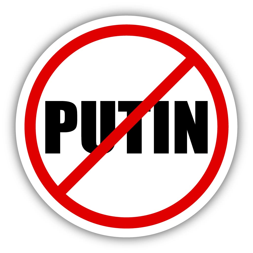 3 Pack No Putin Car Sticker Bumper Sticker Vinyl Decal 3x3 inch Each