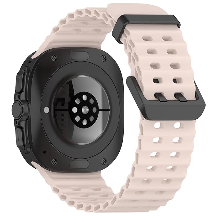 Image of CERLINK Ocean Silicone Sport Bands For Samsung Galaxy Watch Ultra 47MM Band, Adjustable Breathable Soft Waterproof Strap For Galaxy Watch 7 Ultra
