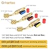 gohantee Ball Valve Adapter, 3 Pcs Refrigerant Angled Compact A/C Straight Shut-Off Ball Valve Adapter 1/4" SAE Thread for R22 R12 R410a Charging Hoses HVAC Air Condition Refrigerant Tools #2