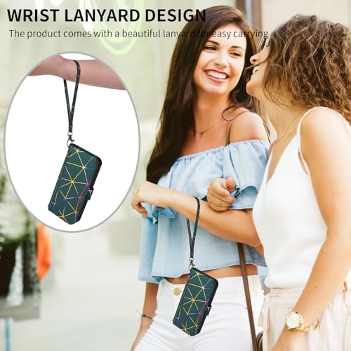 Furiet Compatible With Samsung Galaxy S7 Edge Wallet Case With Wrist Strap Lanyard Zipper Leather Flip Stand Card Holder Kickstand Cell Accessories Phone Cover For S7Edge S 7 Gs7 7S 7Edge Women Black thumb #6