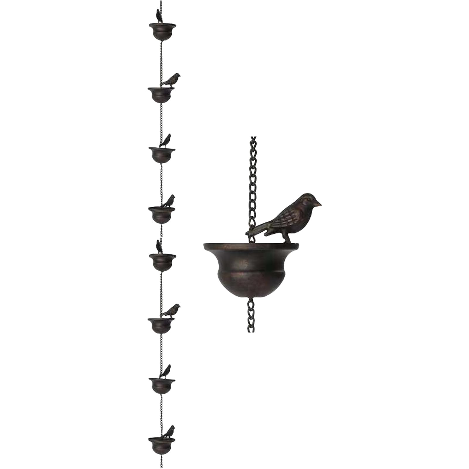 Tsophreniq Rainwater Catcher Chain with Hummingbird Motifs for Garden Downspout Decoration and Efficient Drainage Cottagecore Garden Rain Catcher Chain