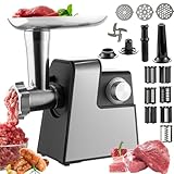 KJHYYPP Elektrischer Fleischwolf, 400 W, Zerkleinerer mit 7 Gemüseschneidern, 3 verstellbare...