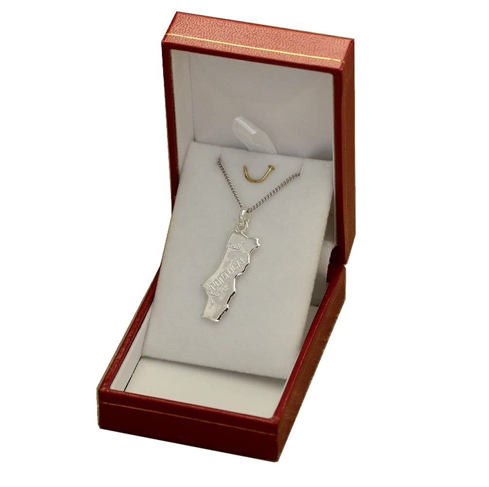 collier 50cm | pendentif Portugal | en argent massif 925 | ensemble collier avec chaine et boite prêt à offrir | cadeau homme