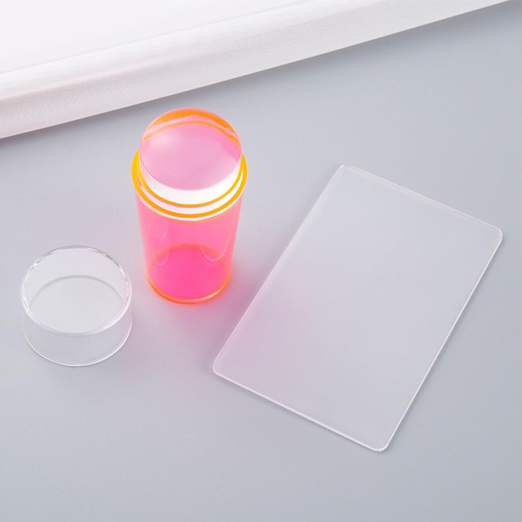 Stamper French Tip Clear Silicone Stamper Jelly For Head With Scraper Tools Manicure Accessories, Blue