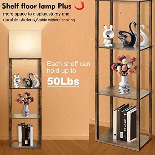 Runtop Plus - Floor Lamp With Shelves, Shelf Lamp With 15W Led Bulb, 3 Colors, Memory Function, Wide Display Shelf For Collectibles Storge, Shelf Floor Lamps For Living Room, Standing Lamp For Bedroom #TOP3