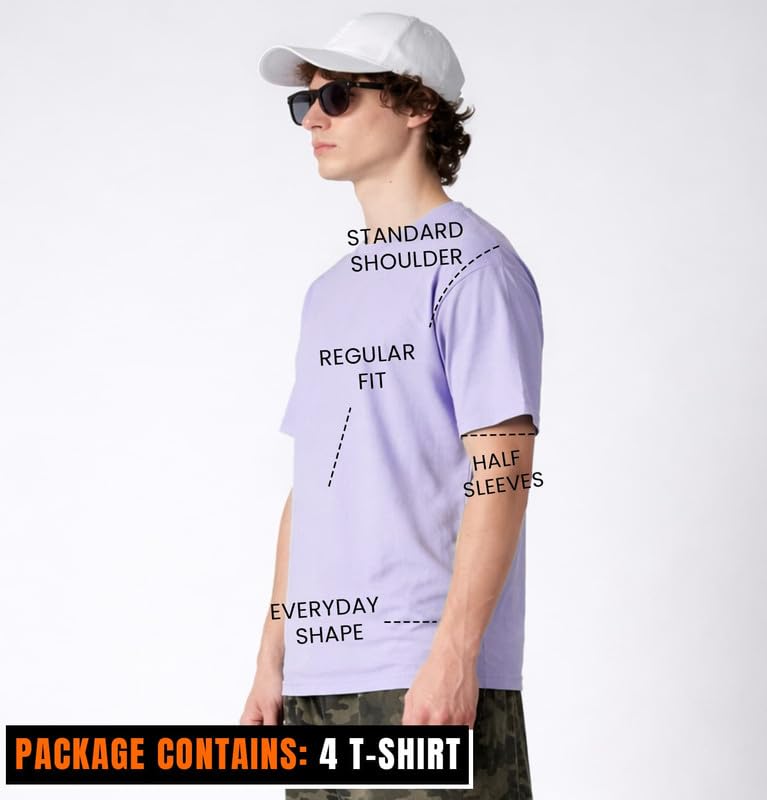 Image of Sleepynuts Men's Regular Fit Round Neck Half Sleeves Solid Casual Wear T-Shirt