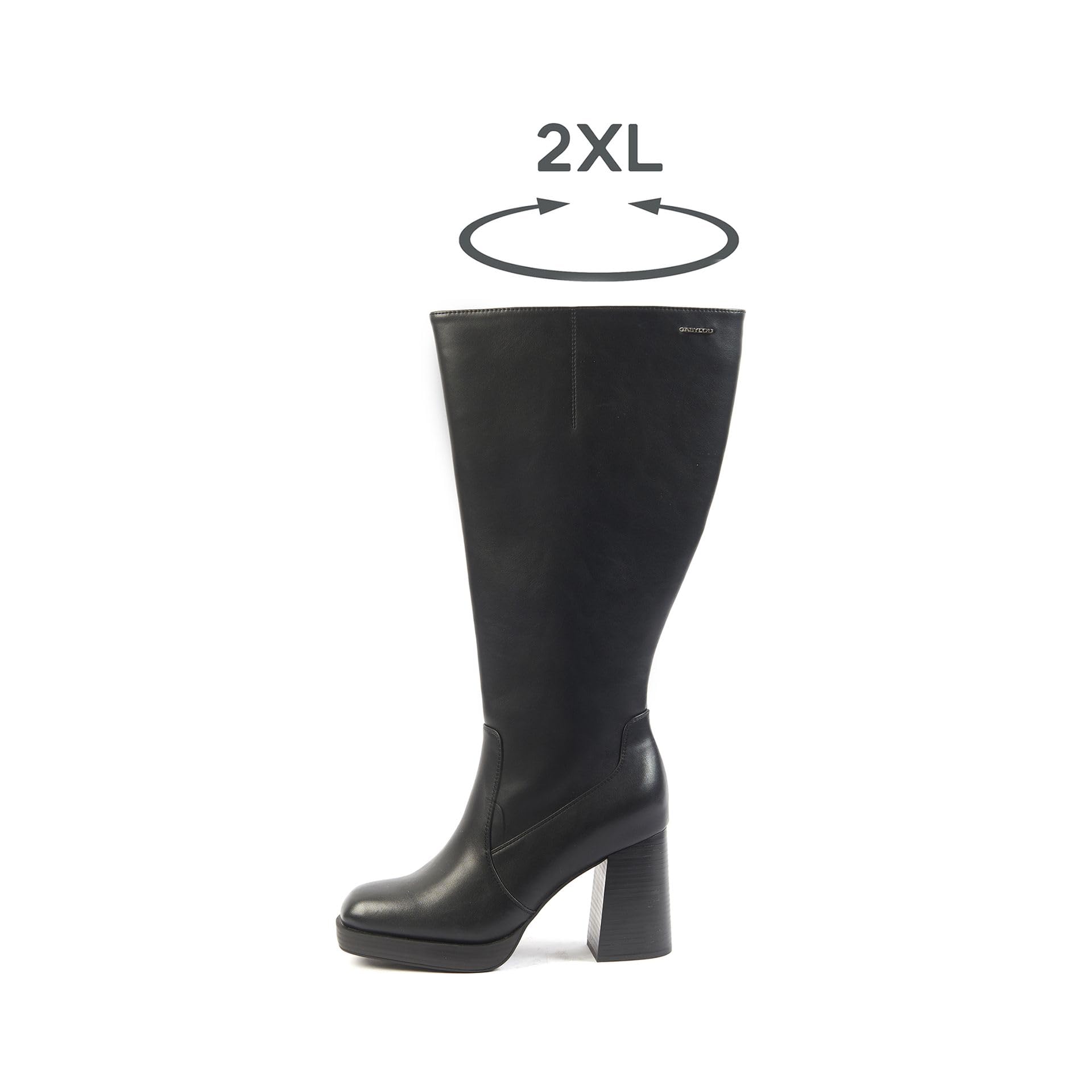 GABYLOU Stiefel mit breiten Waden 2XL - Modell Melissa, BlackBlack25, 41