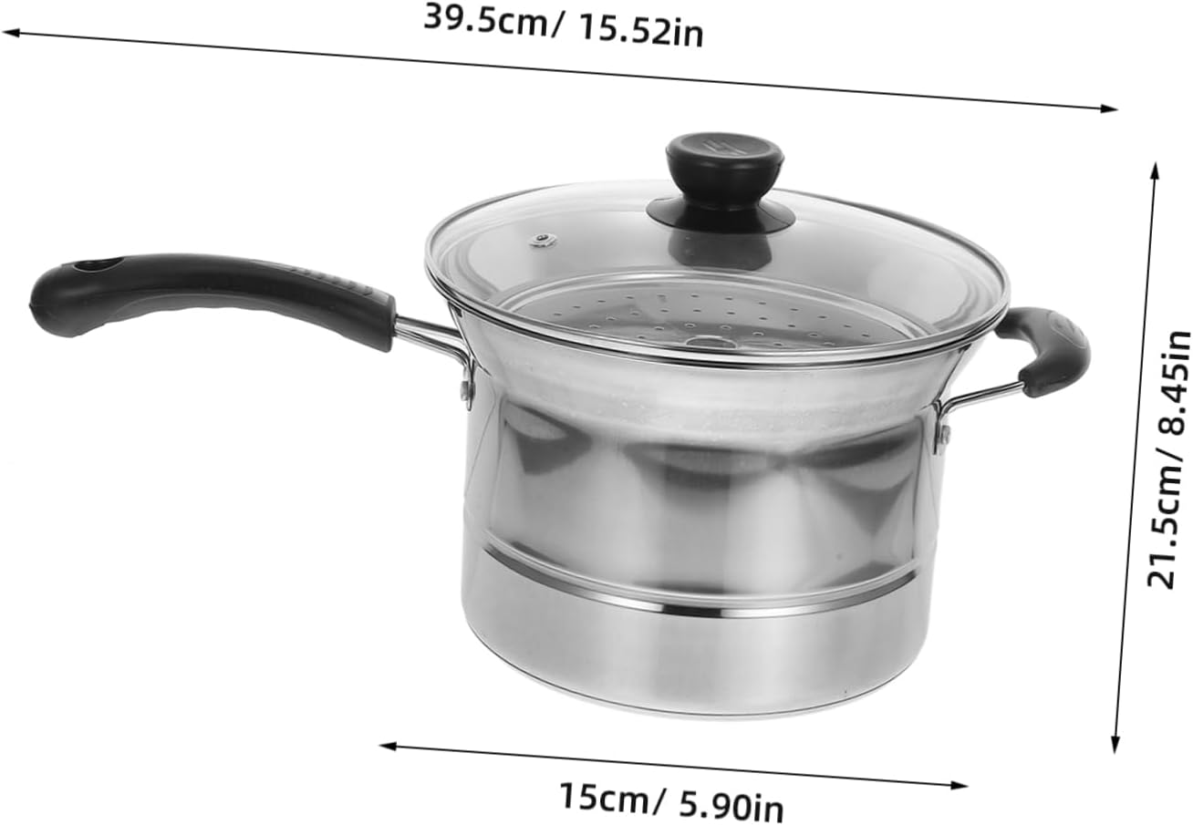 Cooking Pot Set Stainless Steel Pot Lid Saucepan Stock Deep Fryer Pasta Steamer for Home Kitchen Restaurant Hotel