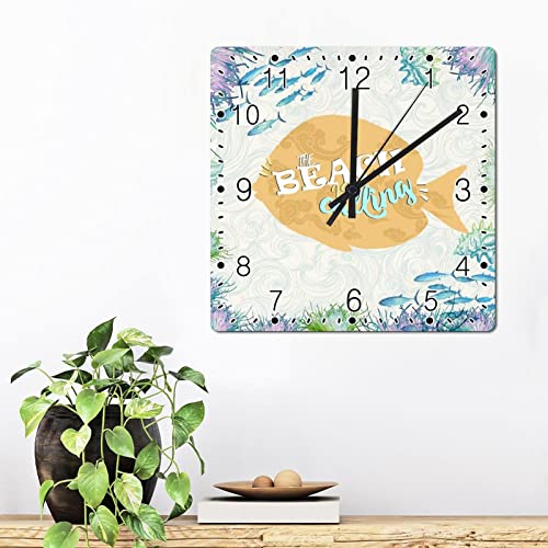 Horloge murale océan Betta 30cm silencieuse pendule decoration plage rustique - 3