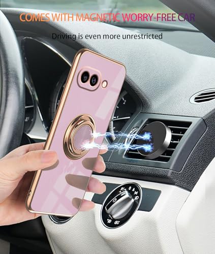 Coque de luxe Google Pixel 9a silicone antichoc violet et bague noire