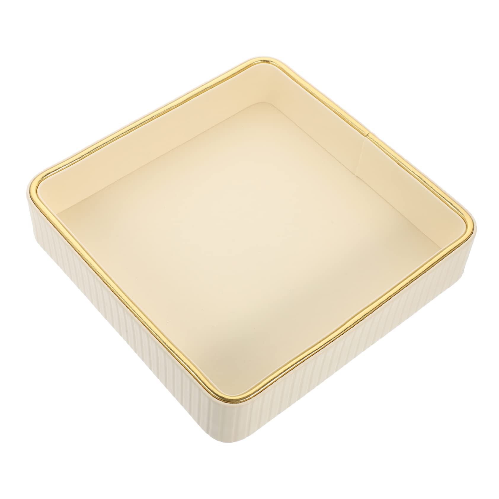 Luxshiny Bandeja Organizadora Diseño Moderno y Sencillo Cuadrada de Cuero Blanco Fácil Exhibición y Almacenamiento para Llaves y Joyas Adecuado para Sala o Dormitorio