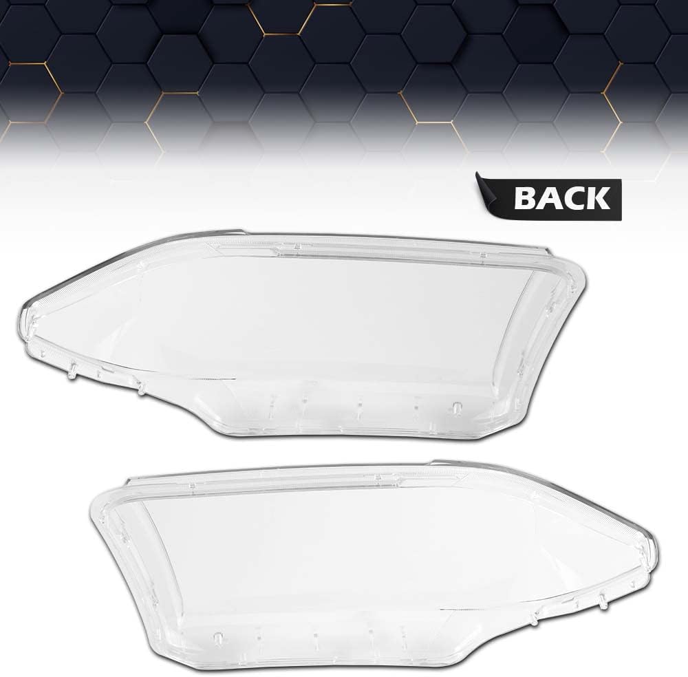 PIT66 Headlight Cover Compatible with 2007-2013 Toyota Tundra/2008-2017 Toyota Sequoia 811100C051 811500C051 Left Driver and Right Passenger Side Clear