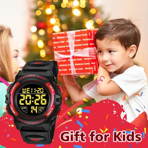 Image of Kids Watch,Boys Watch for 3-15 Year Old Boys,Digital Sport Outdoor Multifunctional Chronograph LED 50 M Waterproof Alarm Calendar Analog Watch for Children with Silicone Band,Kids Gift