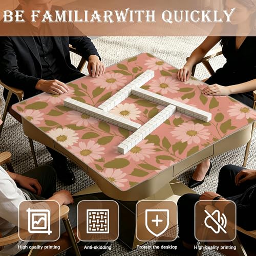 Tapete Mahjong anti ruido 33x33 pulgadas con bolsa miniatura 2
