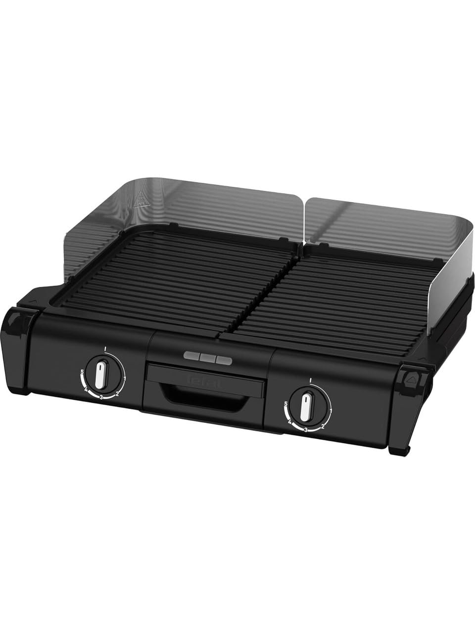 Barbacoa eléctrica Family Grill, Uso exterior e interior, 2 superficies de cocción con 2 termostatos
